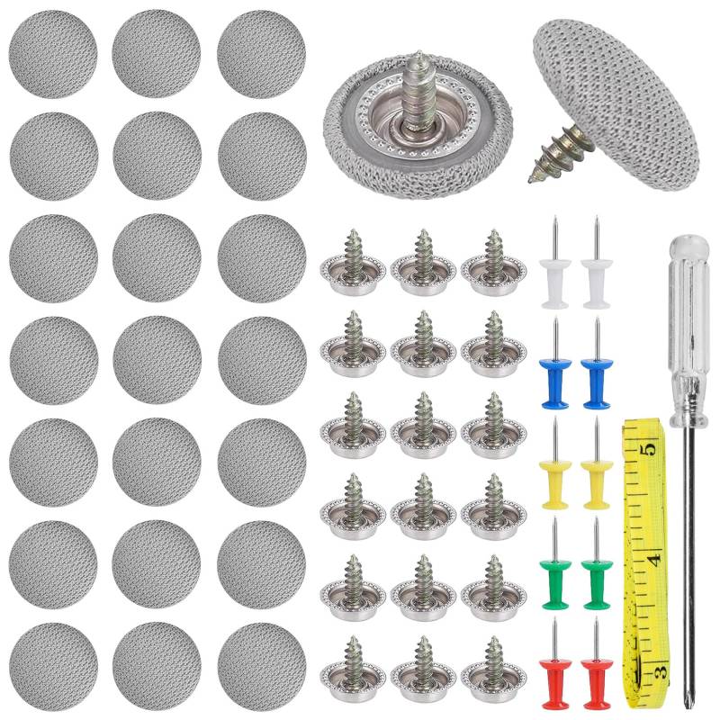 zrfgbxim 80 Sets Auto Dachhimmel Reparatur Set, Auto Himmel Reparieren Kit: 80 KFZ Dachhimmel Reparatur Nieten Set, 80 Stecknadeln, 1 Schraubendreher, 1 Maßband, Universal Auto Dach Nieten von zrfgbxim