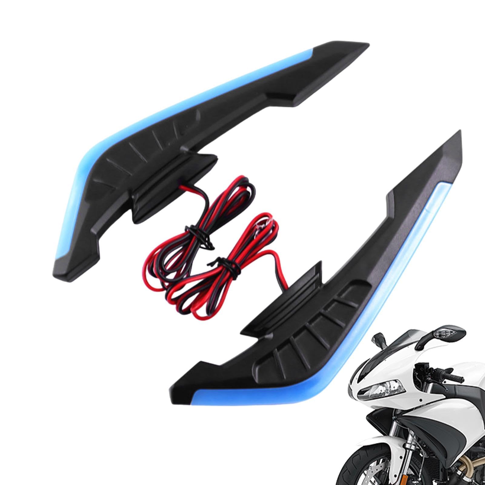 Motorrad Side Winglet Aerodynamischer Spoiler Flügel LED Motorrad Winglets Dynamische Flügel Aufkleber Elektrisches Zubehör Motorrad Modifikation Zubehör Hochleistungs-Winglet von zwxqe