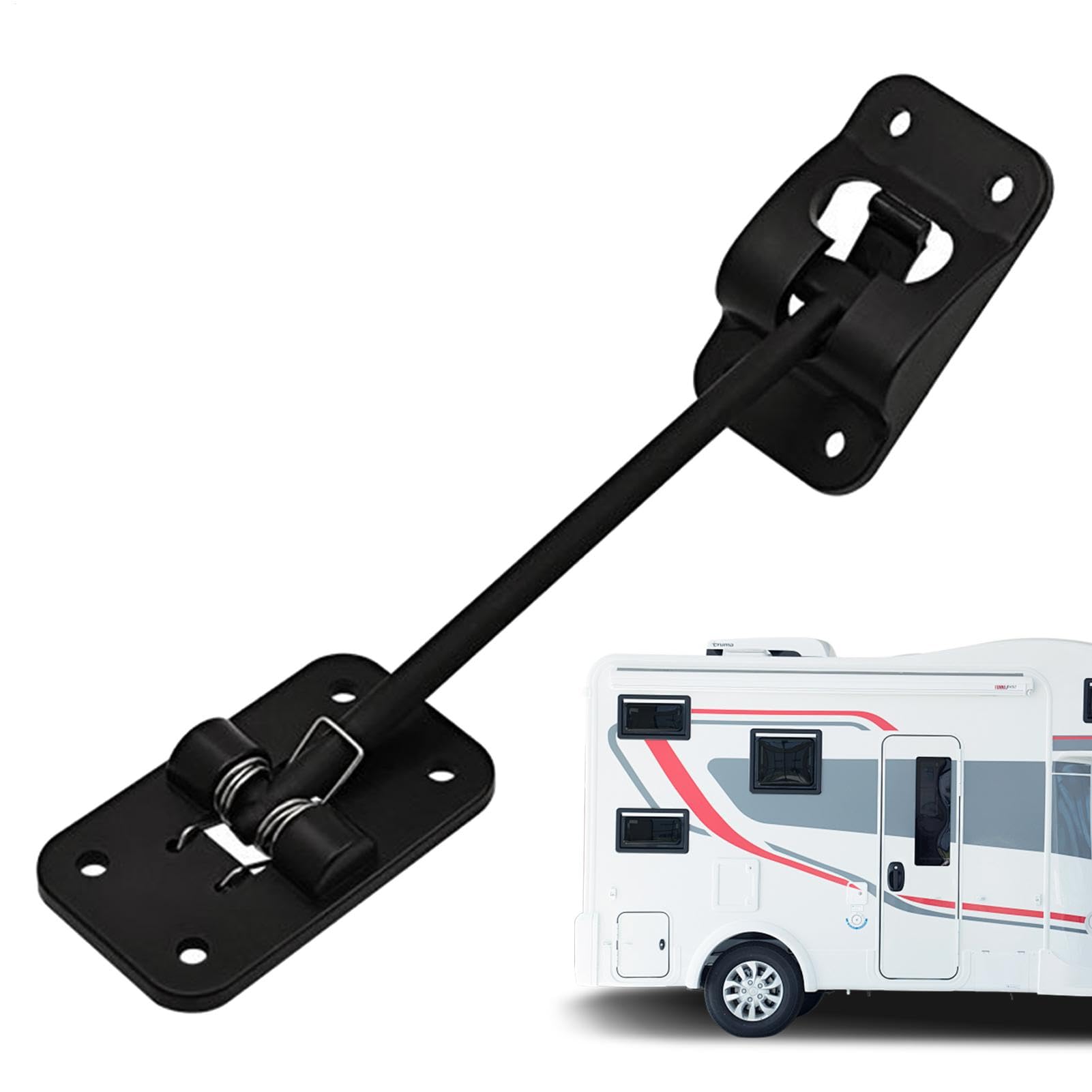 zwxqe RV Door Holder Latch, T-Style Trailer Door Hook, Windproof Catch Lock, 1.73x7.33 inches Modification Hardware for Road Trips, RV Trailers, and Travel von zwxqe